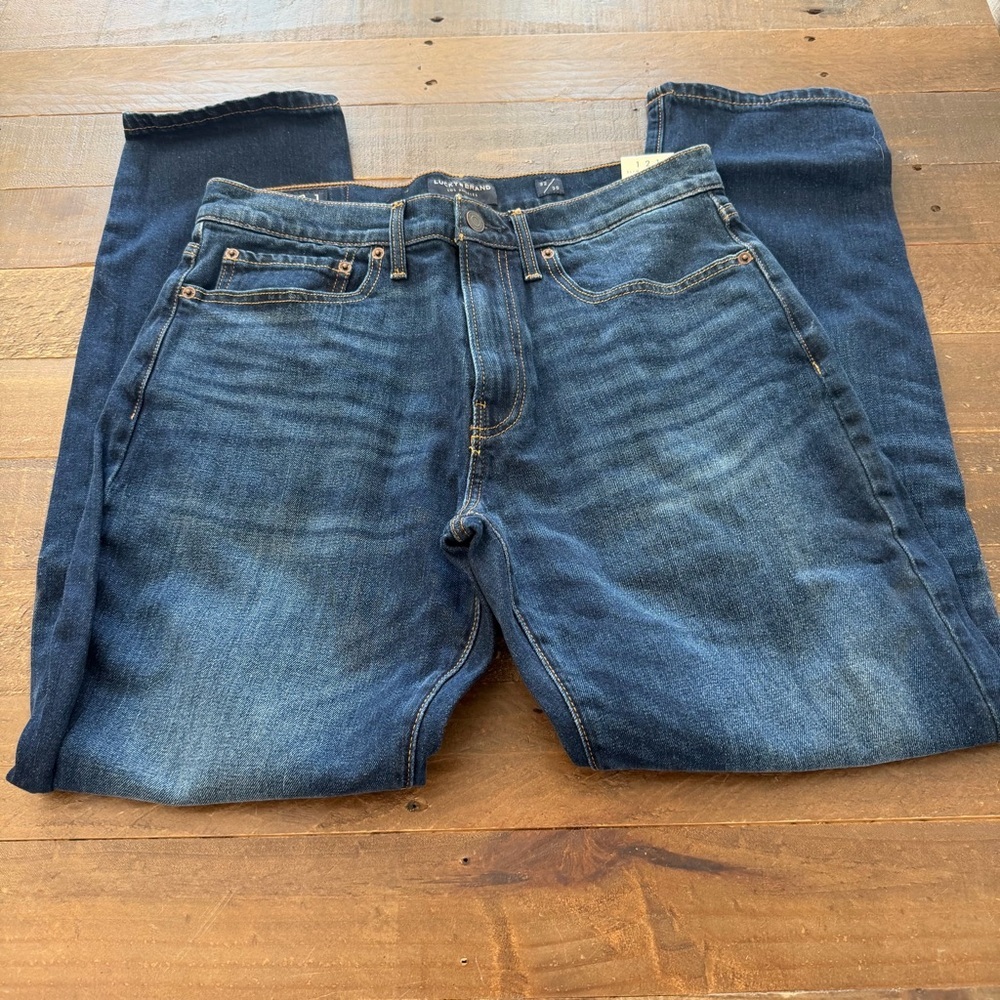 Luck Brand 121 Slim Straight Cotyin Stretcg Men's Blue Jeans 30” inseam